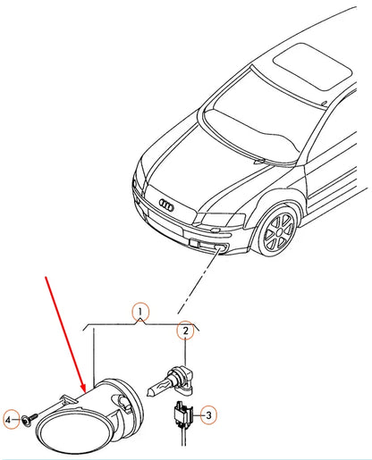 NEW AUDI A3 8P FRONT LEFT FOG LIGHT 8E0941699E
