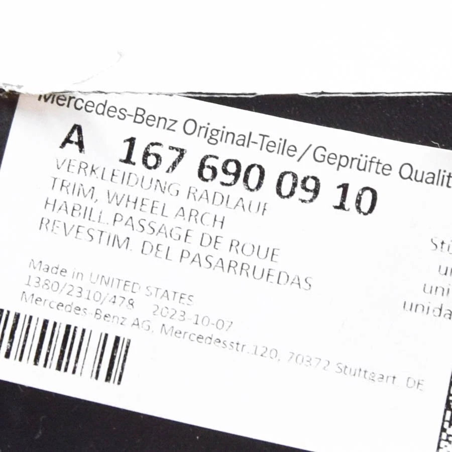 NEW MERCEDES-BENZ GLS X167 FRONT LEFT ARCH LINER FRONT PART A1676900910 ORIGINAL
