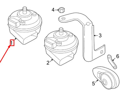 NEW VW PHAETON GP3 HIGH TONE HORN 3DD951223B ORIGINAL