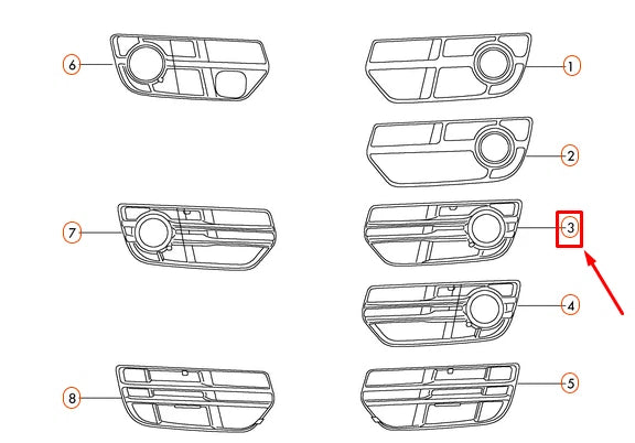 NEW AUDI Q5 8R FRONT BUMPER FOG OUTER GRILLE LEFT 8R0807681A01C