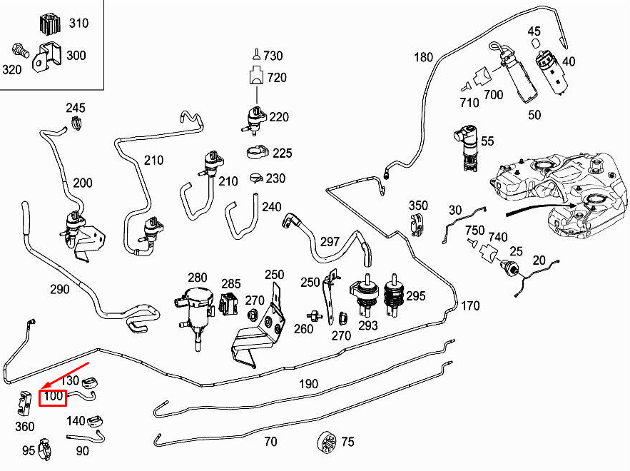 NEW MERCEDES-BENZ R W251 FUEL RETURN HOSE A2514700275 ORIGINAL