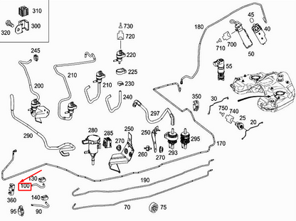 NEW MERCEDES-BENZ R W251 FUEL RETURN HOSE A2514700275 ORIGINAL