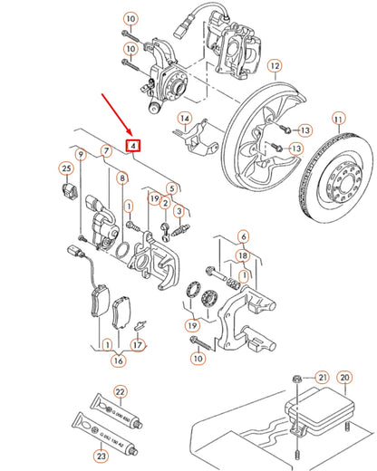 NEW AUDI A6 C6 REAR RIGHT BRAKE CALIPER 4F0615404F ORIGINAL