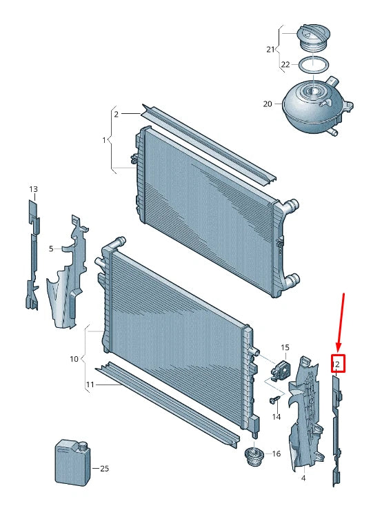 NEW VW TOURAN 5T ADDITIONAL COOLER FOR COOLANT SEALING STRIP 5G0121331G