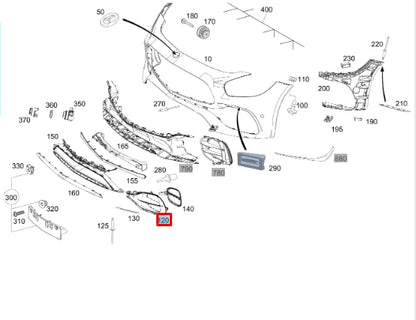 NEW MERCEDES-BENZ AMG GT ROADSTER R190 FRONT RIGHT GRILL A1908856102 ORIGINAL