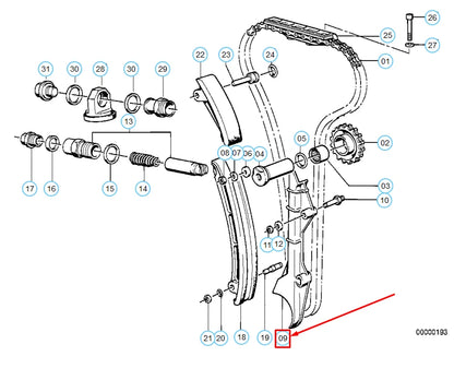 NEW BMW M5 E34 TIMING CHAIN GUIDE RAIL 11311308495 1308495 ORIGINAL