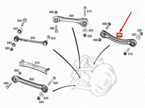NEW MERCEDES-BENZ SLK R172 REAR RIGHT CAMBER ARM A1723500206 ORIGINAL