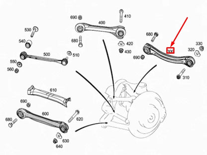 NEW MERCEDES-BENZ SLK R172 REAR RIGHT CAMBER ARM A1723500206 ORIGINAL