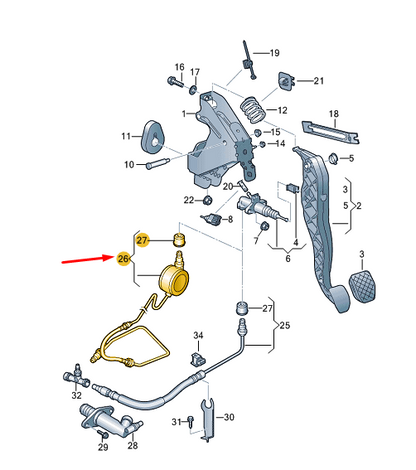 new vw transporter vi t6 clutch hose pipe line lhd 7e1721478g original