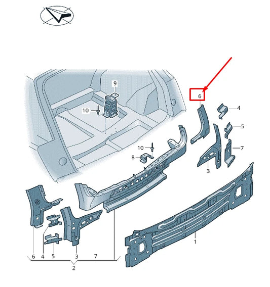 NEW AUDI Q7 4M REAR RIGHT BODY PANEL CONNECTING PLATE 4M0813394B
