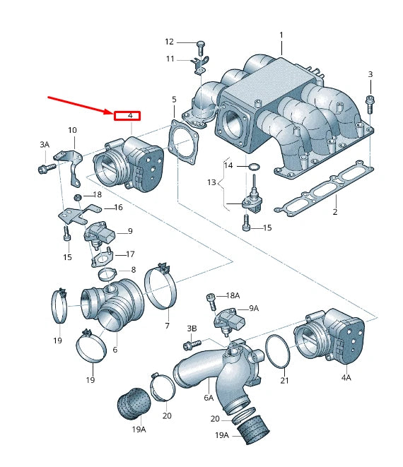NEW AUDI A6 AVANT C6 THROTTLE VALVE ADAPTER 079133062C ORIGINAL