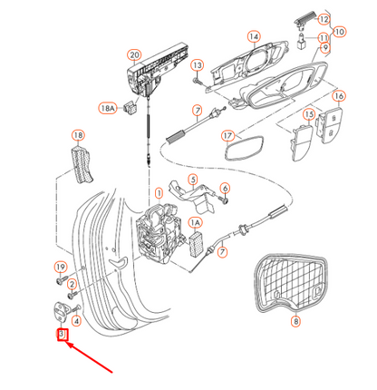 NEW AUDI A1 MK1 DOOR STRIKER 8Z0837033A ORIGINAL