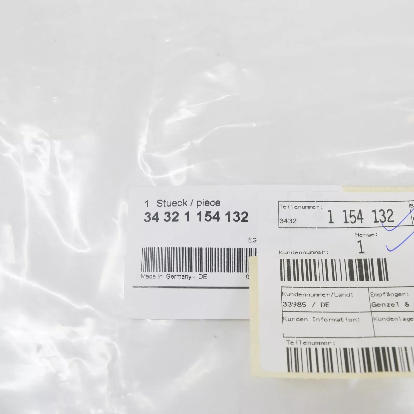 NEW BMW 5 E28 PRESSURE HOSE ASSEMBLY 34321154132 1154132 ORIGINAL