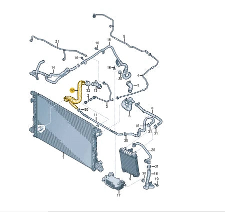 NEW AUDI A4 AVANT B9 ENGINE WATER COOLING HOSE W COUPLING 8W0122055CM
