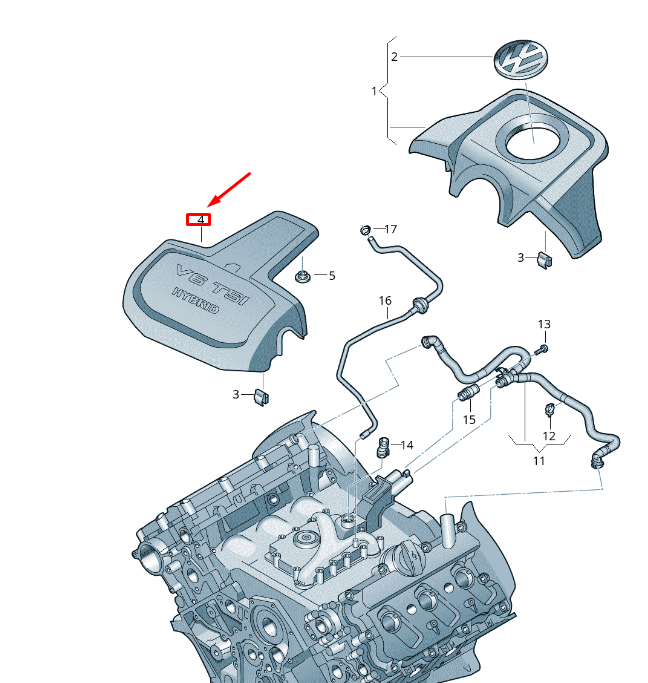 new vw touareg 7p mk2 front engine cover 7p6103927 original