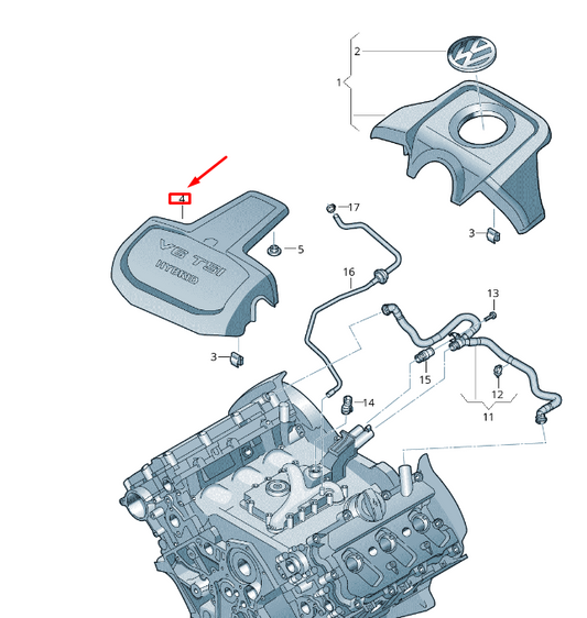 new vw touareg 7p mk2 front engine cover 7p6103927 original