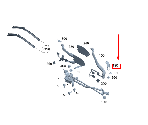 new listingmercedes-benz s w223 front left wiper arm cover lhd a2238241000