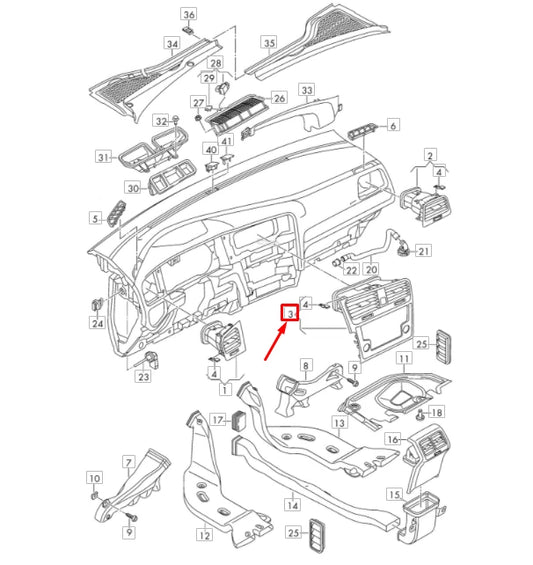 NEW VW GOLF MK7 INSTRUMENT PANEL CENTRE VENT LHD 5G1819728AGQYI ORIGINAL