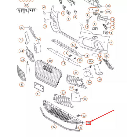 NEW AUDI RS6 C7 FRONT BUMPER LOWER CENTRE CLOSING ELEMENT 4G0807611C ORIGINAL