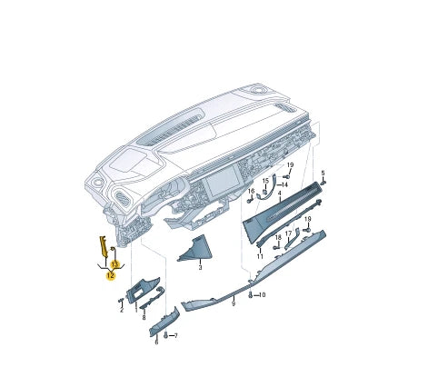 NEW AUDI Q7 4M FRONT DASHBOARD PANEL RIGHT TRIM LHD 4M88537826PS ORIGINAL