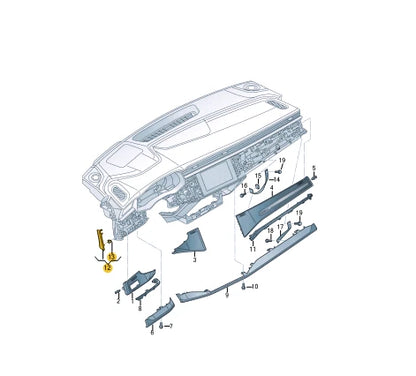 NEW AUDI Q7 4M FRONT DASHBOARD PANEL RIGHT TRIM LHD 4M88537826PS ORIGINAL