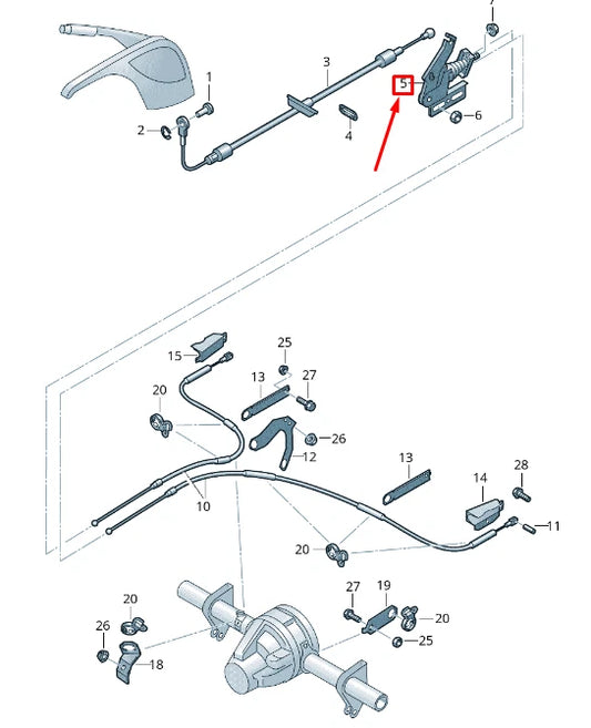 NEW VW CRAFTER 2F MK1 HAND BRAKE CABLE ADJUSTING LEVER 2E0609853B