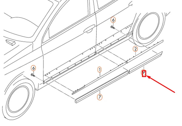NEW VOLKSWAGEN PASSAT B6 REAR RIGHT LOWER DOOR MOLDING 3C0854950A9B9 ORIGINAL