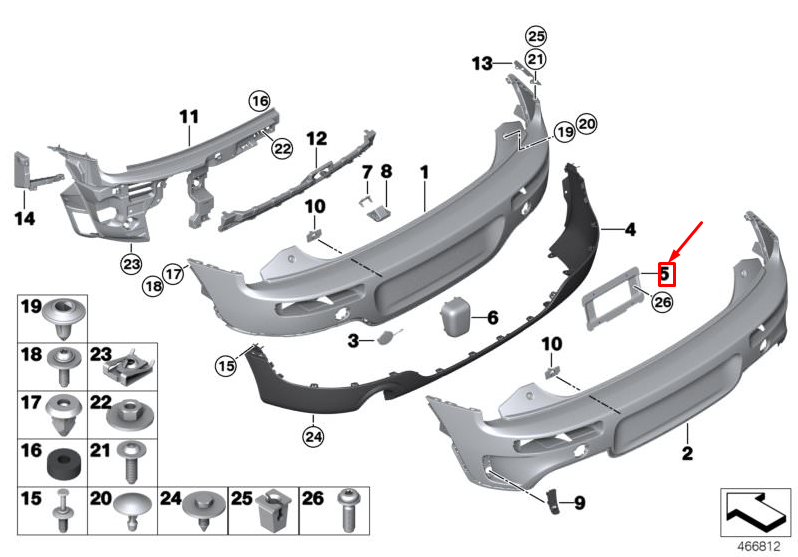 new mini clubman f54 rear license plate bracket 51137211673 7211673 original