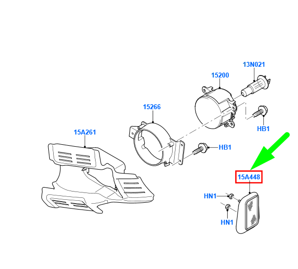 new ford transit mk3 front right reflector assy 4088903 yc15-15a448-ab original
