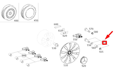 NEW MERCEDES-BENZ CLA C117 WHEEL TIRE VALVE A0004001300