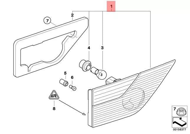 NEW BMW X3 E83 REAR TAILGATE RIGHT TAILLIGHT 63213420206 3420206 ORIGINAL