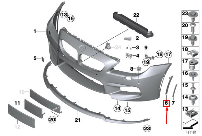 NEW BMW M6 COUPE F13 FRONT BUMPER LEFT M BRACKET 66557846461 7846461 ORIGINAL