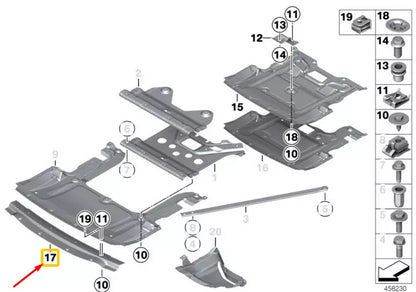 NEW BMW 6 F12 ENGINE COMPARTMENT SHIELD INTERM. PIECE 51758056414 ORIGINAL