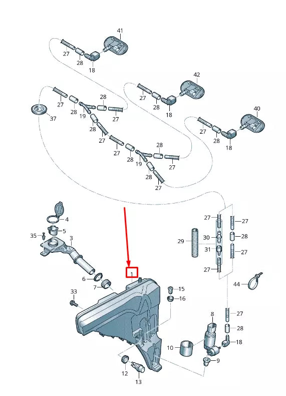 NEW AUDI Q8 4MN WINDSHIELD WASH WATER RESERVOIR 4M0955452C ORIGINAL