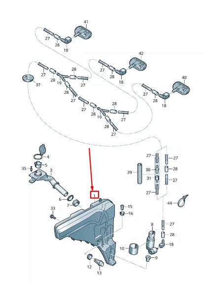 NEW AUDI Q8 4MN WINDSHIELD WASH WATER RESERVOIR 4M0955452C ORIGINAL