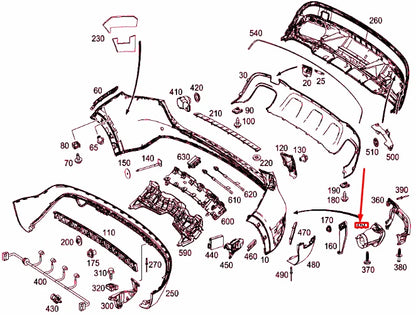 NEW MERCEDES-BENZ GLA X156 REAR RIGHT TAILPIPE COVER A1564900227 ORIGINAL
