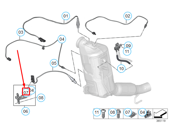 new bmw 1 f20 lambda oxygen sensor bracket 13628570736 8570736 original
