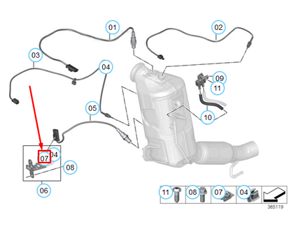 new bmw 1 f20 lambda oxygen sensor bracket 13628570736 8570736 original