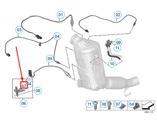 new bmw 1 f20 lambda oxygen sensor bracket 13628570736 8570736 original