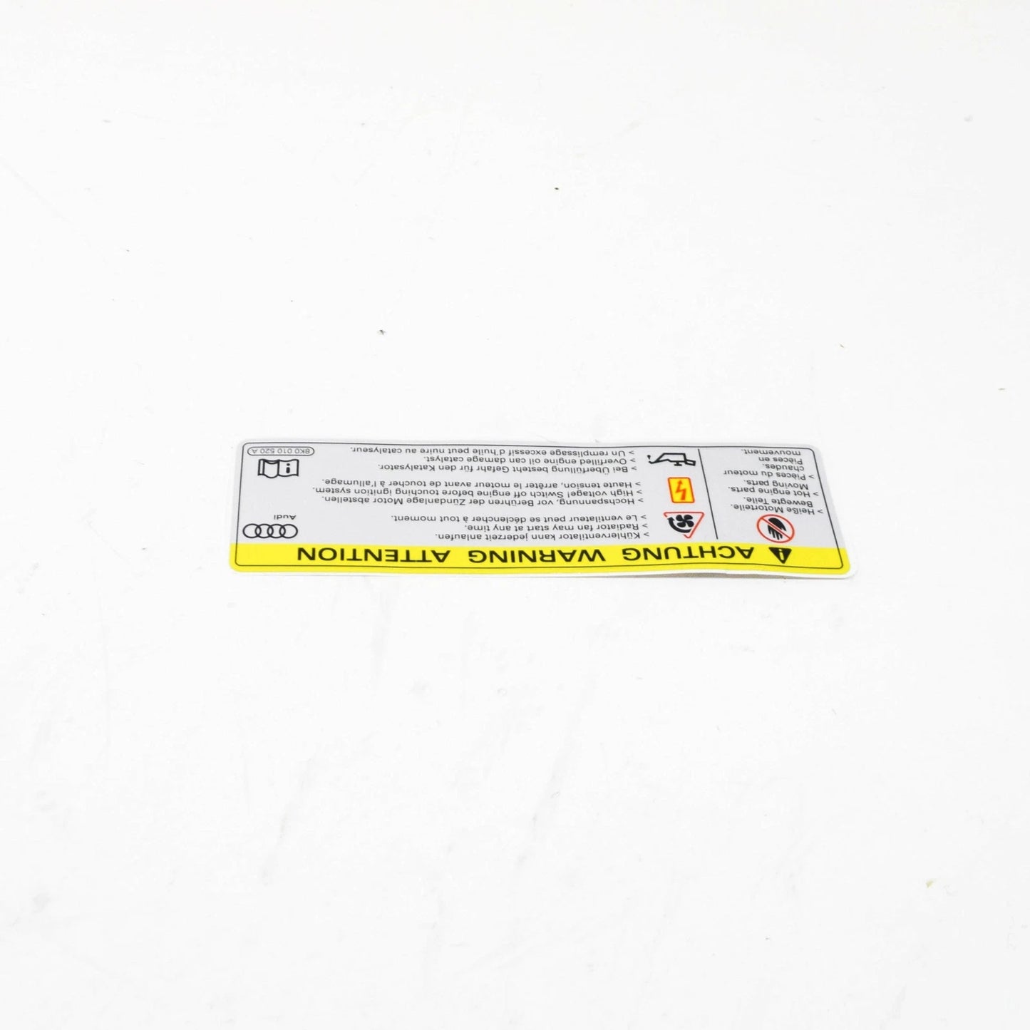 NEW AUDI A1 8X HIGH VOLTAGE SIGN LABEL 8K0010520A ORIGINAL
