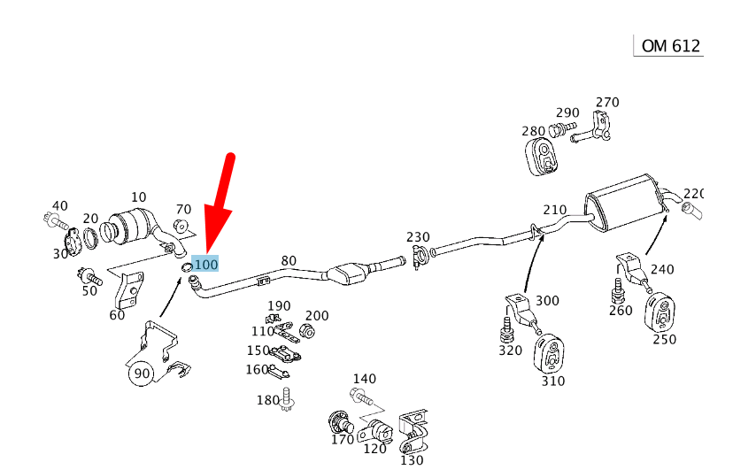 NEW MB C W203 EXHAUST SYSTEM TO PRECATALYTIC CONVERTER SEAL A0004920581 ORIGINAL