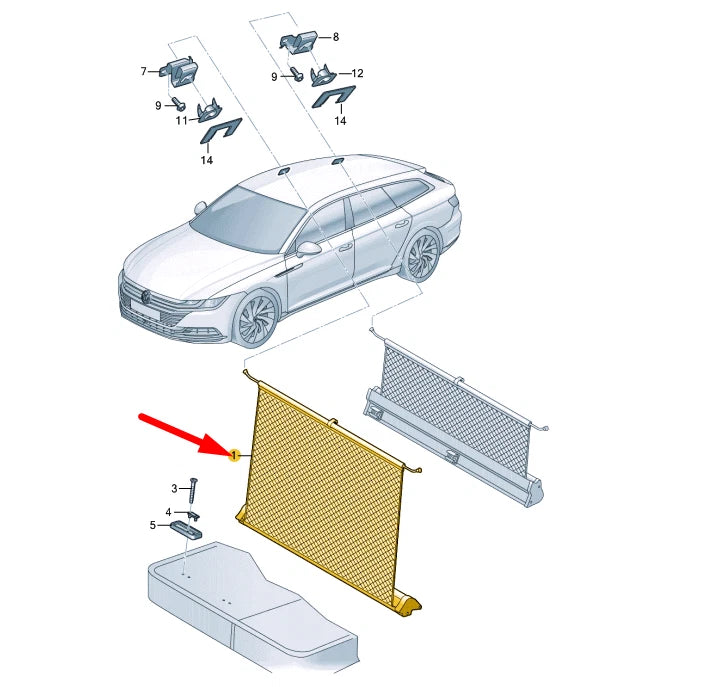 NEW VOLKSWAGEN ARTEON 3H7 NET PARTITION 3G78616919B9 ORIGINAL
