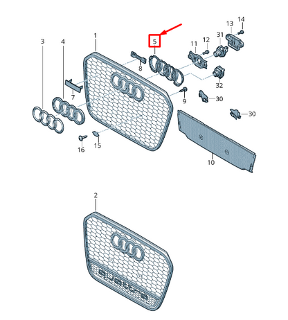 NEW AUDI A7 SPORTBACK 4G RADIATOR GRILLE EMBLEM COVER 4G8853037F9B9 ORIGINAL