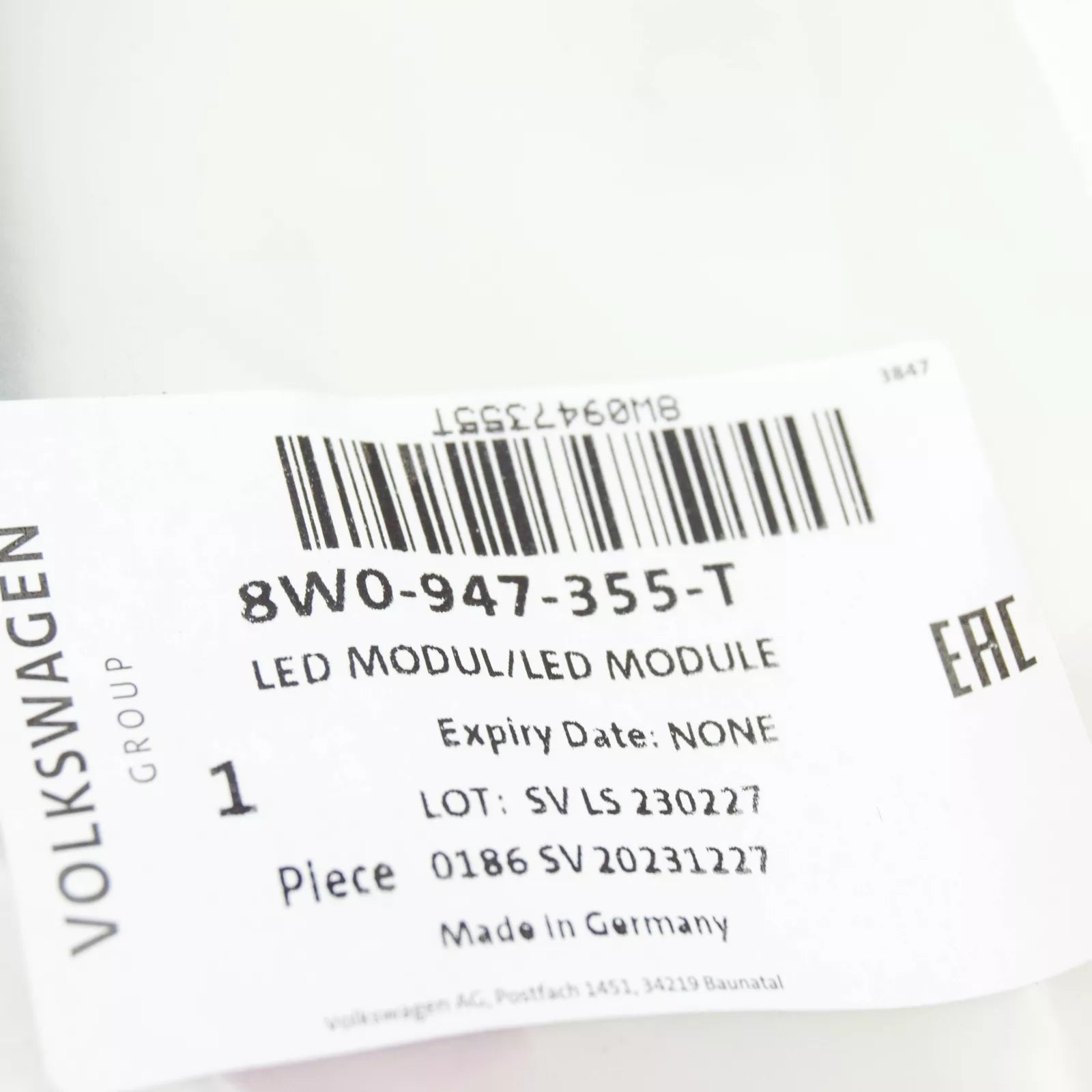 NEW AUDI A4 AVANT B9 FRONT DOOR PANEL LED MODULE 8W0947355T ORIGINAL