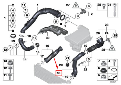 NEW BMW 3 E90 LOWER INTAKE CHARGE PIPE 13717590304 7590304 ORIGINAL