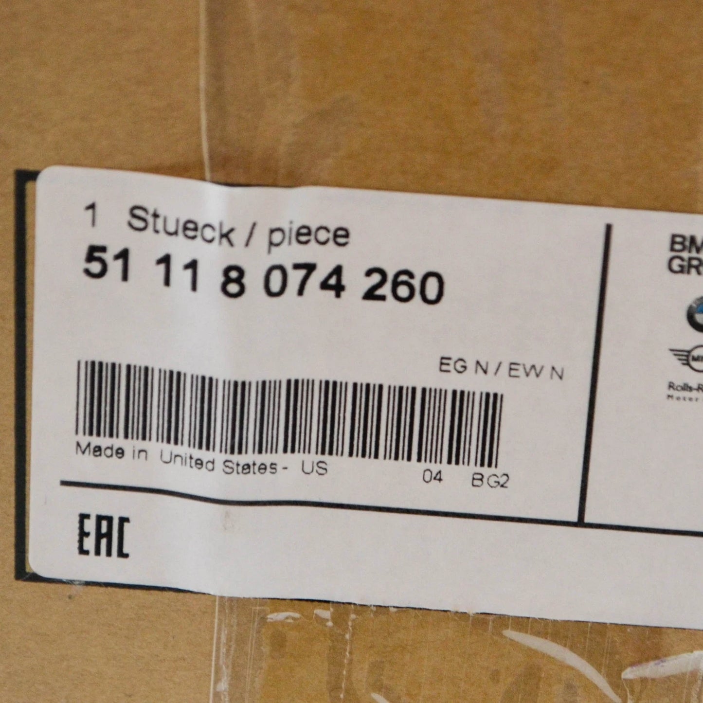 NEW BMW X7 G07 M FRONT BUMPER FOG LIGHT GRILLE TRIM 51118074260 ORIGINAL