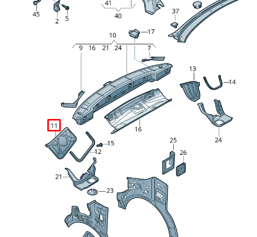 new volkswagen transporter t6 front left cover plate 7h0805207a original