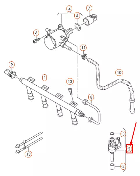 NEW VOLKSWAGEN CADDY 2K MK3 FUEL INJECTOR VALVE 03F906036B ORIGINAL