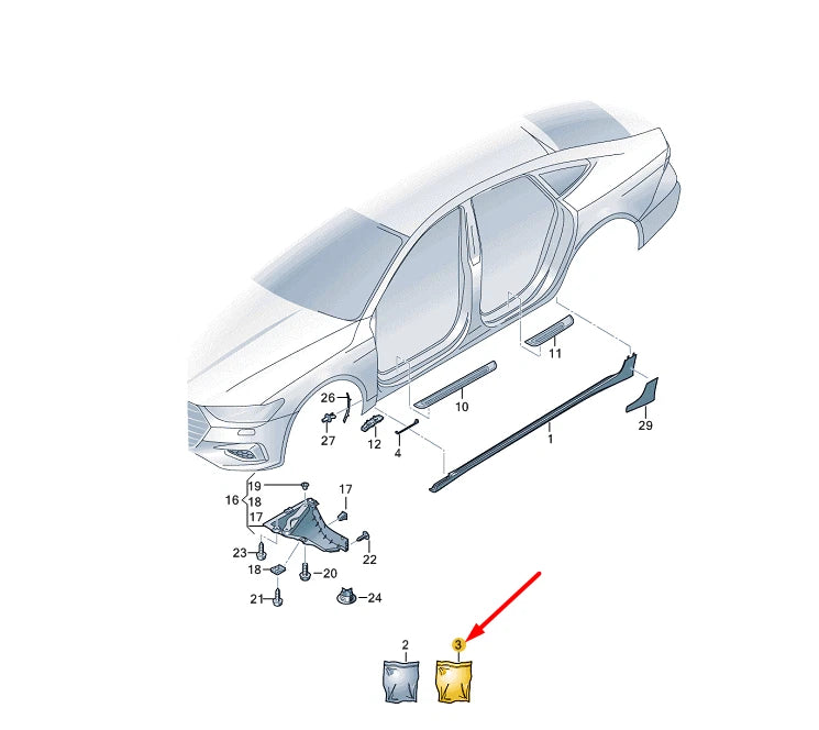 NEW AUDI A7 SPORTBACK 4K8 ADHESIVE TAPES SET 4K8898909A ORIGINAL