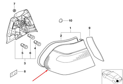 NEW BMW 3 E46 REAR RIGHT TAILLIGHT 63218383826 8383826 ORIGINAL